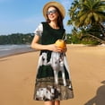 thumbnail image 4 of Fotbe Cute Goat Baby Vestido Largo de Moda para Mujer, Vestido Tipo Camiseta con Manga Corta y Estilo Casual a Rayas y Bloques de Color, 4 of 6