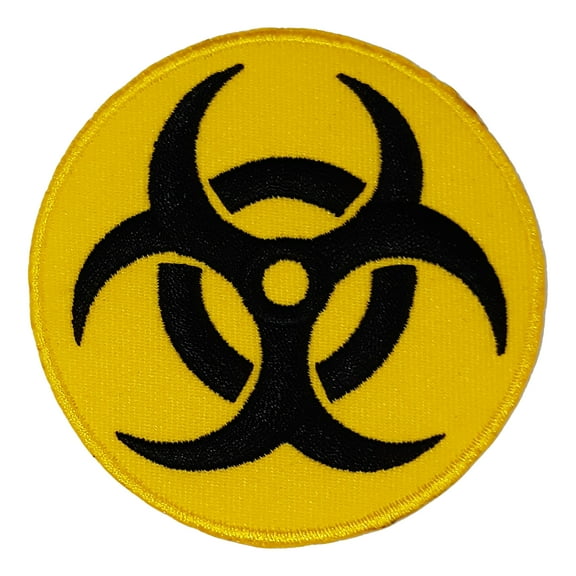 Zombie Apocalypse Biohazard Yellow Embroidered Patch Iron/Sew-On Applique