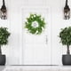 thumbnail image 5 of Corona de puerta de entrada de 45 cm, flores artificiales, guirnalda, ramo, hojas verdes, floral Corona de rosas (blanca), 5 of 7