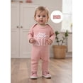 thumbnail image 6 of BemeyourBBs Newborn Baby Girl Little Sister Outfit Letter Embroidered Romper Jumpsuit and Headband 2 Pcs Clothes Set, 6 of 9