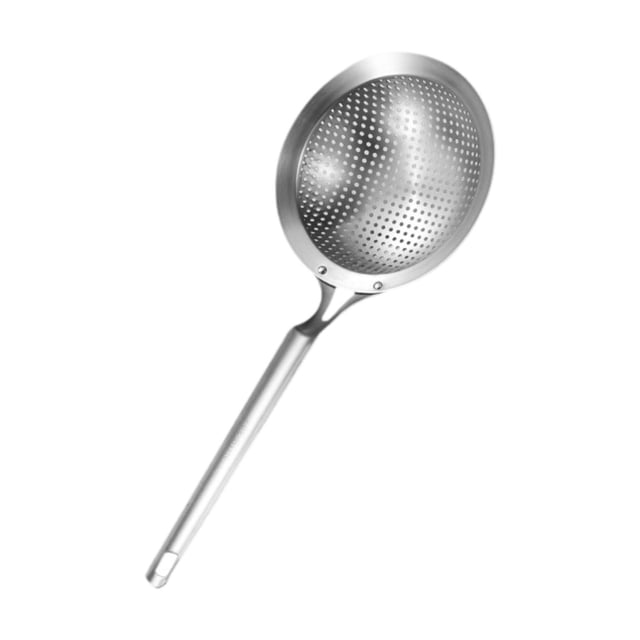 Cuchara Ranurada de Acero Inoxidable, Colador de Cocina, Cucharón con Agujeros Grandes, Mango Ergonómico, Colador para Asar, Cucharón para Hogar Y Res Diámetro 18cm
