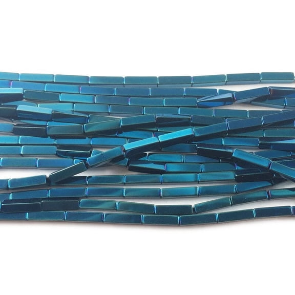 2x8mm Blue Hematite Rectangle Beads For Jewelry Making