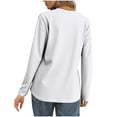 thumbnail image 3 of Womens Long Sleeve Shirts Casual V-Neck Button Blouses Tops Solid Color Lightweight Basic Loose Pullover Fall Winter Sweatshirts 2025 Clothes, 3 of 6