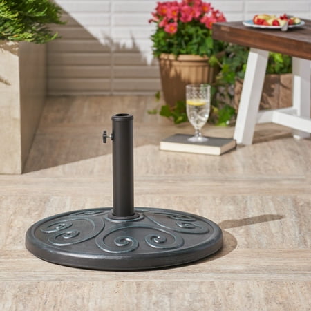 - Andrews Outdoor 57lb Concrete Circular Umbrella Base, Weathered Bronze