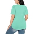 thumbnail image 4 of Women’s Short Sleeve Pleated T Shirts Dressy Casual Neck Summer Tops Blouses, 4 of 8