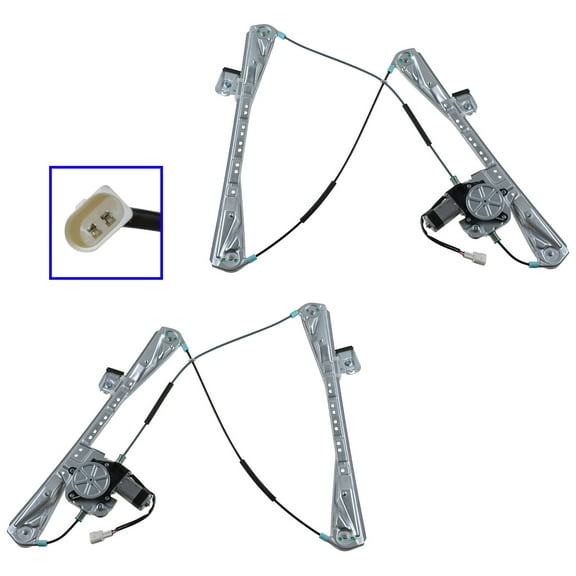 Power Window Regulators with Motor Front Pair SET for 00-02 Lincoln LS S-Type WRA50227