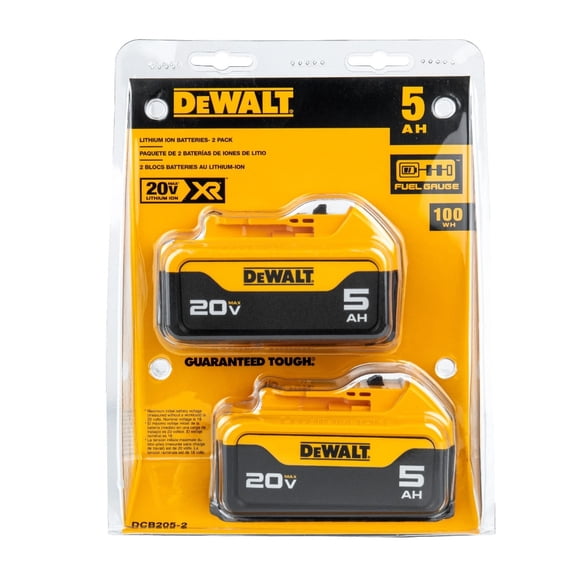 DCB205 DEWALT 20V MAX 5.0Ah Lithium-Ion Battery DCB205-2 Pack