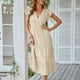 thumbnail image 5 of Vestido Midi Casual De Verano, Vestido Midi Con Cuello En V Para Mujer Viscosa Suave Amigable Con La Piel Una Línea Elegante Para Fiestas ANGGREK Cocina, Decoración y Otros, 5 of 5