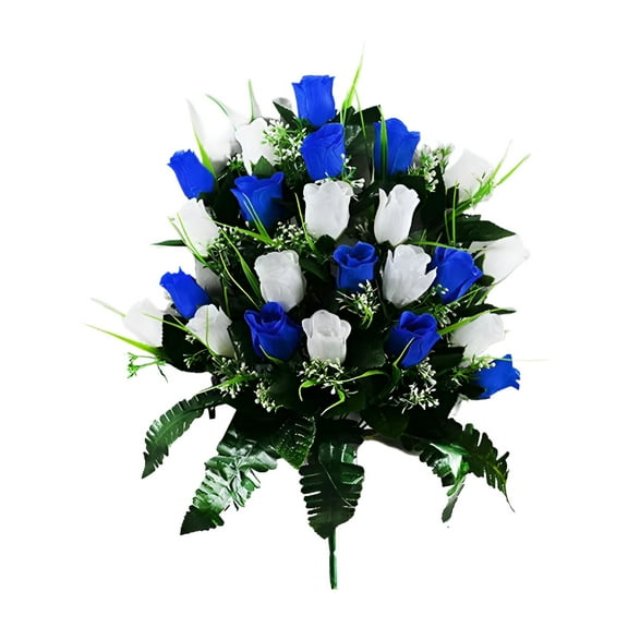ZULAR Artificial Cemetery Flowers,Grave Memorial Flowers,Artificial Rose Bouquet Decoration for Cemetery Headstones Gravesites