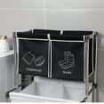 thumbnail image 6 of Laundry Hamper,2 Tier Laundry Sorter with 4 Removable Bags,Laundry Basket for Organizing Clothes,Laundry,Lights,Darks, 6 of 7