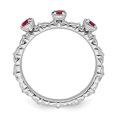 thumbnail image 2 of Sterling Silver Stackable Expressions Created Ruby Three Stone Ring Size 8, 2 of 3