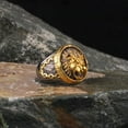 thumbnail image 4 of Gold Lion Head Ring Ornament In Zinc Alloy Sizes 7 8 9 10 11 12 13 A Fashion Statement For Everyday Wear Daily, 4 of 5