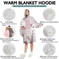 thumbnail image 5 of Wearable Oversized Blanket,Pioneer Flower Floral Print Pattern Wearable Blanket Hoodie for Adults,Cozy Hooded Blankets with Super Pockets,Super Warm Fuzzy Pullover for Women & Men, 5 of 6