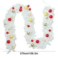 thumbnail image 2 of Christmas Door Hanging Decorations, Rattan Christmas Tree Decorations, Flexible Electroplated Pine Needle Wreath, White PVC Material, 270cm Length, Elegant Ruffle Style, Festive Holiday Decor, 2 of 6