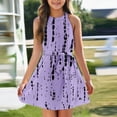 thumbnail image 2 of Girls Summer Dress Tween Dresses Sleeveless A-Line Dress with Print Elegant Casual Summer Dresses for Kids Pink Sizes 4-12 ,Sie:130, 2 of 6