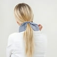 thumbnail image 2 of Diadema para el pelo de un solo color con flores, de tela de satén, con cinta de colores, diadema grande, diadema con orejas de conejo, 2 of 2