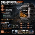 thumbnail image 2 of Flagship Premium Military Smart Watch, 2.01" HD Smart Watch with GPS, AI ChatGPT, 3ATM Waterproof Smartwatch, 100+ Sports Modes, Fitness Tracker fits for Android iPhone Devices, 2 Bands Gifts for Dad, 2 of 9