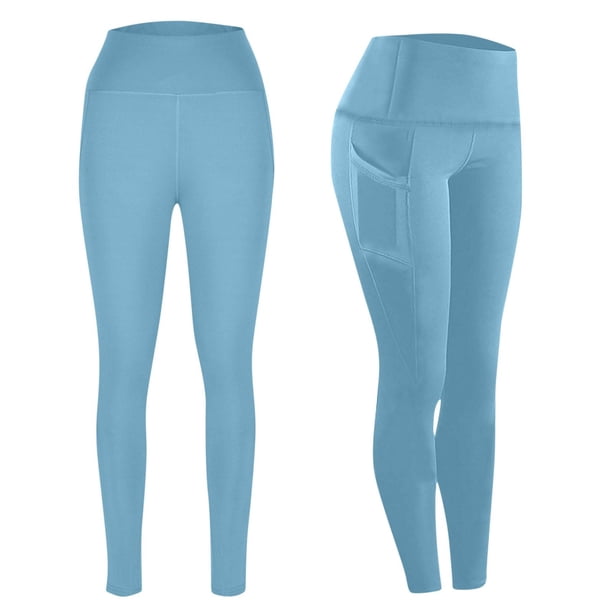 MKLEKYY Conjunto deportivo para mujer, leggings de cintura alta para mujer, pantalones de yoga estilo pantalón de talla grande, leggings de entrenamiento suaves de longitud completa con bolsillos