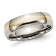 thumbnail image 1 of Mens 6mm Comfort Fit Titanium Wedding Band Ring with 14K Gold Inlay, 1 of 6