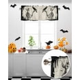 thumbnail image 5 of Halloween Valances for Windows Crow Skull Window Curtain Rod Pocket Black Scary Skeleton Holiday Window Treatment Decor Valances for Kitchen Living Room Bedroom 42x12in, 5 of 7