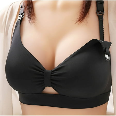 Nexjvus Nursing Bras for Breastfeeding Removable Strap Wirefree Front Open Front Open Button Bra Fashion Bra