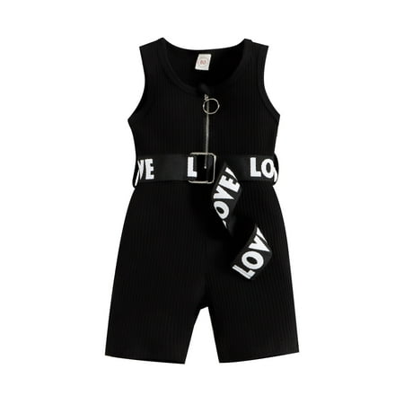 

Jdefeg First Birthday Girl Outfit Summer Toddler Girls Sleeveless Romper Ribbed Jumpsuit And Belt Set 9 Month Baby Girl Baby Layette Set Baby Layette Set Coffee 90