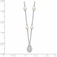 thumbnail image 2 of Sterling Silver Rhodium-Plated Cowrie Shell & Fw Cultured Pearl Necklace (18 X 6.43) Made In China -Jewelry By Sweet Pea, 2 of 6