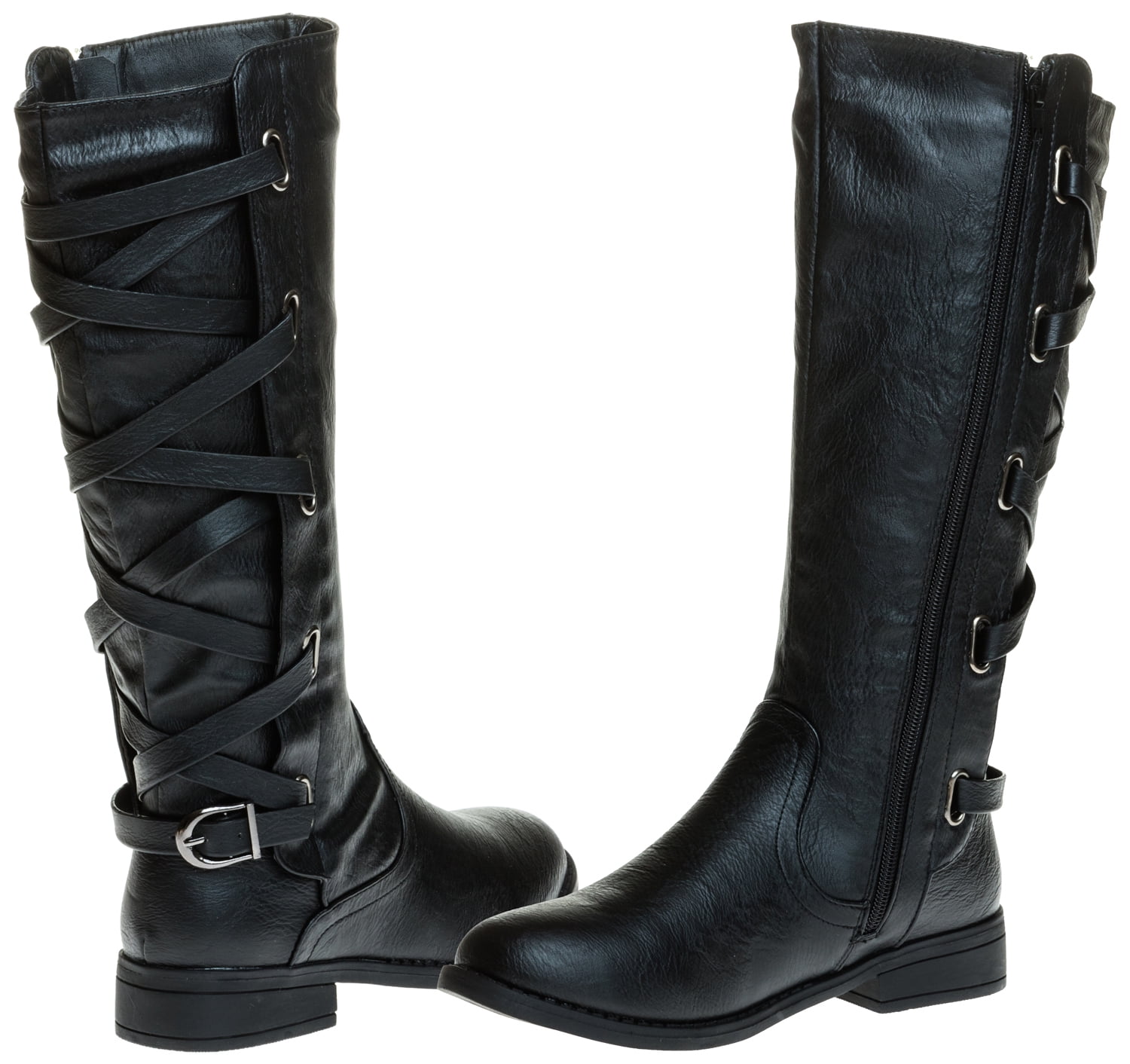 black lace up riding boots