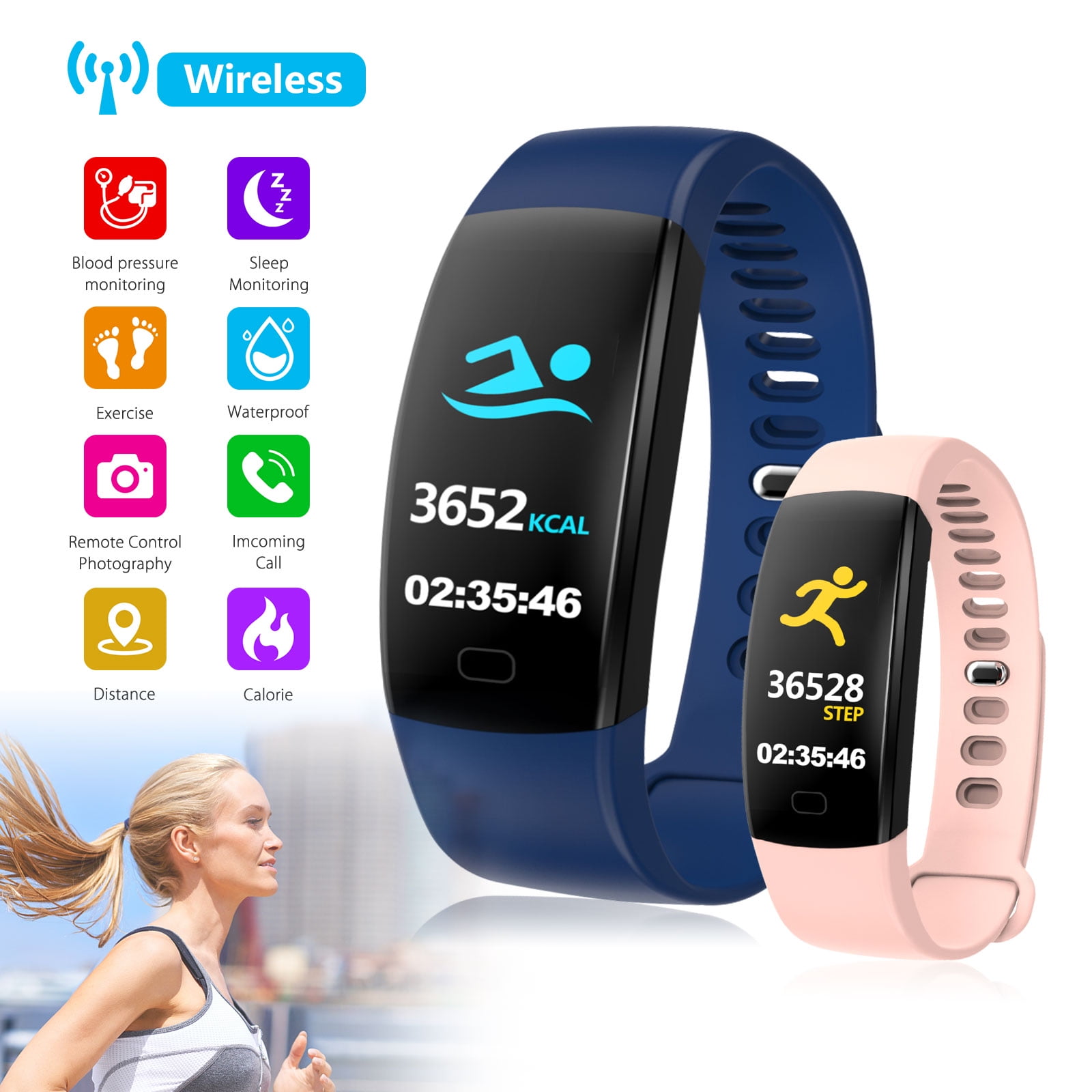 smart fit slim fitness & health monitor watch