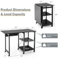 thumbnail image 4 of Costway Rolling Computer Desk Folding Writing Office Desk Storage Shelves Black, 4 of 10
