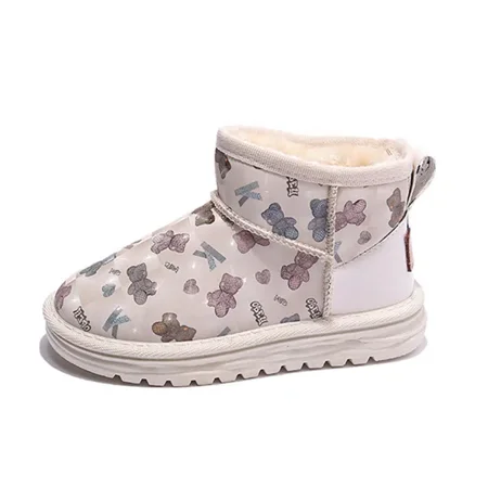 

Girls Snow Boots Waterproof Anti-slip High Top Shoes With Butterfly Pattern For Winter New