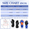 thumbnail image 2 of Zando Kids Snow Gloves for Kids Gloves Winter Ski Gloves Waterproof Toddler Snow Gloves for Girls Boys Ourdoor Sports Black 7-10 Years, 2 of 4
