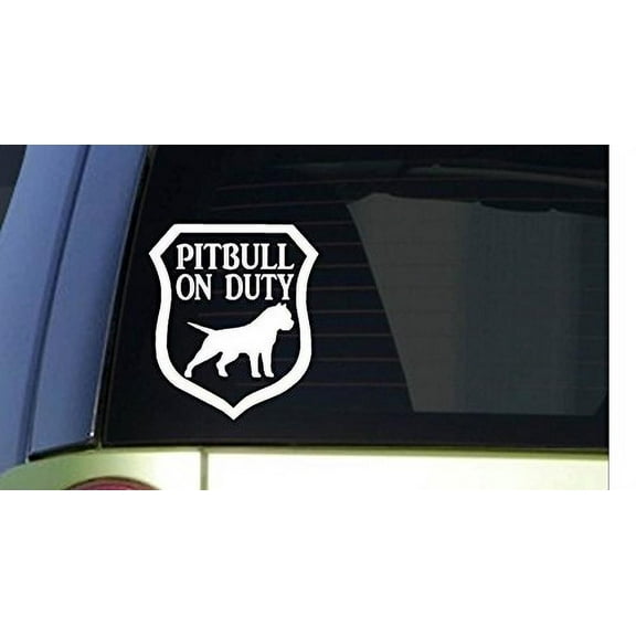 Pitbull on Duty *I312* 6x6 inch Sticker decal dog bully pit bull