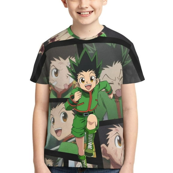 Kids 3D Graphic Hunter X Hunte Gon Freeccss T-Shirts, Novelty Shirts Crewneck Short Sleeve Tees for Youth Boys Girls