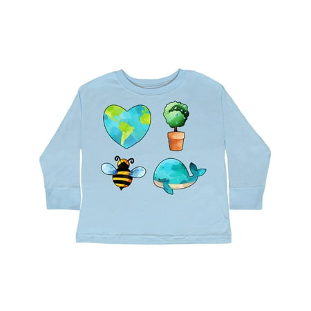 

Inktastic Earth Day Plant a Tree Save the Bees Save the Seas Love Your Mother Gift Toddler Boy or Toddler Girl Long Sleeve T-Shirt