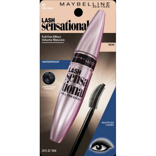 3 Pack Maybelline Lash Sensational Curvitude Washable Mascara Very Black 0 33 Oz Walmart Com