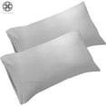 thumbnail image 4 of Luxtrada Set of 2 Premium 1800 Ultra-Soft Polyester Pillowcase Set with Envelope Closure Pillow Cover for Home Bedroom Hotel Travel (King Size,Gray), 4 of 11