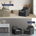 thumbnail image 6 of ijuicy 360 Degree Swivel Accent Sofa Chair, Square Armchair with Wide and Thick Upholstered, Linen Fabric Chairs for Living Room, Bedroom, Office, Waiting Room-Dark Grey, 6 of 6
