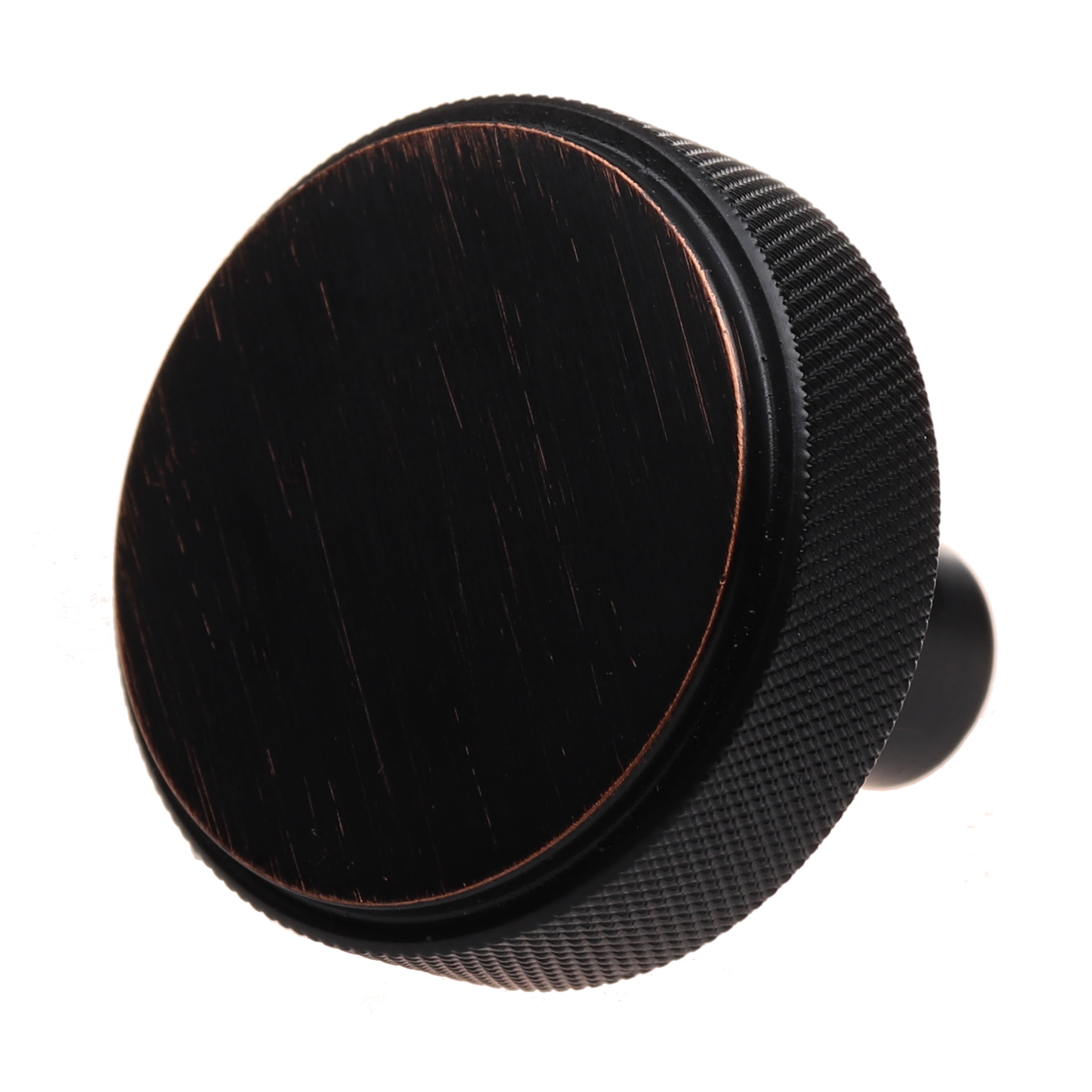 GlideRite 1-1/2 in. Solid Round Knurled Cabinet Knob, Oil Rubbed Bronze, Pack of 25