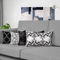 thumbnail image 2 of Funda de cojín decorativa moderna funda de cojín para habitación sofá silla coche, gris y blanco, 12x20 pulgadas Feliz Sencillez, 2 of 5