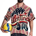 thumbnail image 4 of Valentine's Day Font Men's Short Sleeve Shirts, Casual Hawaiian Print Button Down Summer Beach Top Unisex, 4 of 6
