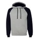 thumbnail image 1 of Jerzees para hombre 8 oz 50/50 NuBlend Raglan Pullover Hood96CR-OXFORD/BLACK-XL Jerzees 96CR, 1 of 1