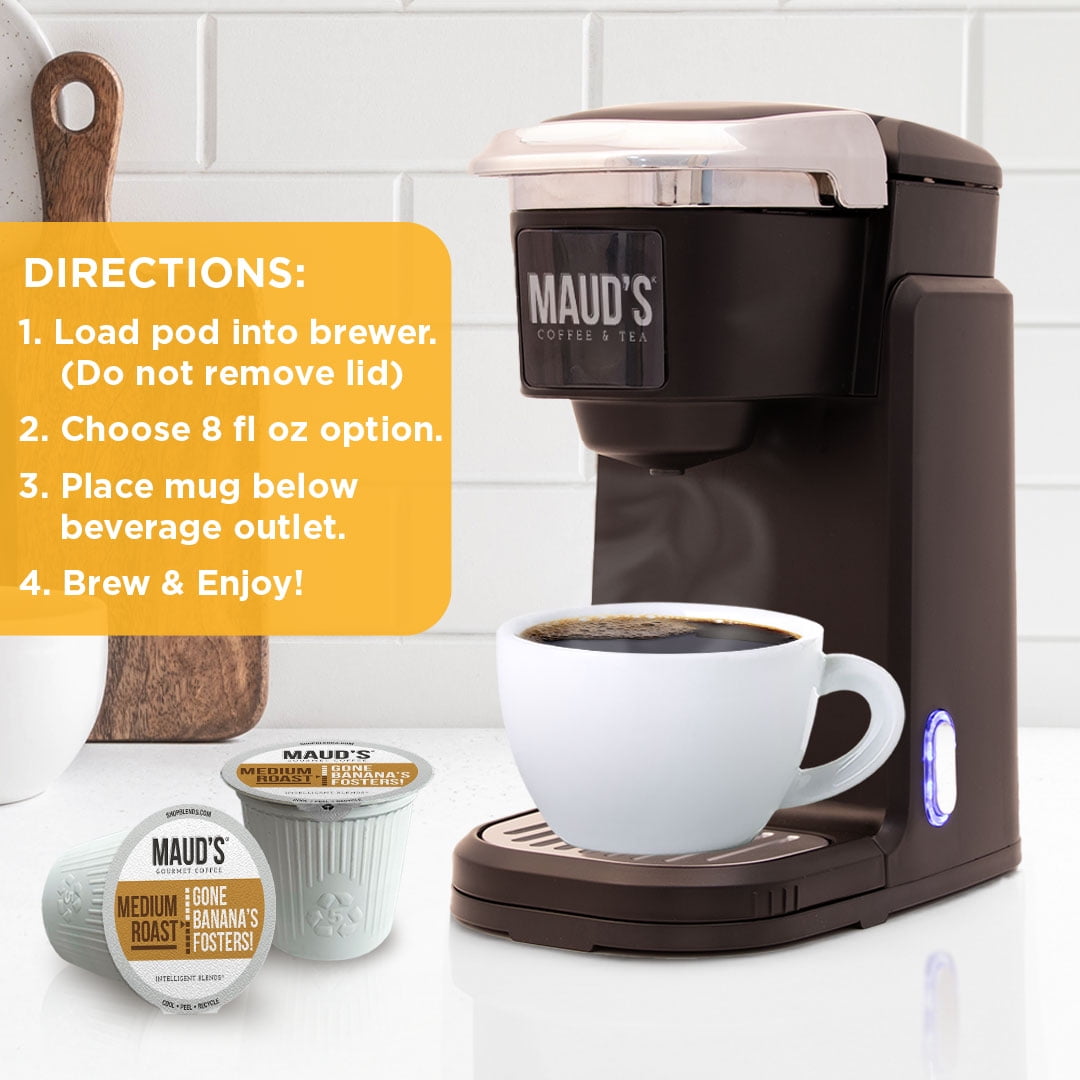 MAUD'S Banana Foster Medium Roast Coffee Pods 50ct Compatible with K-Cup  Brewers - Walmart.com