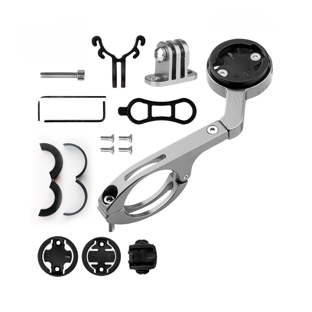 Bicicleta MTB aleación de aluminio multi cronómetro marco función bicicleta de carretera cronómetro universal extensión linterna soporte gris