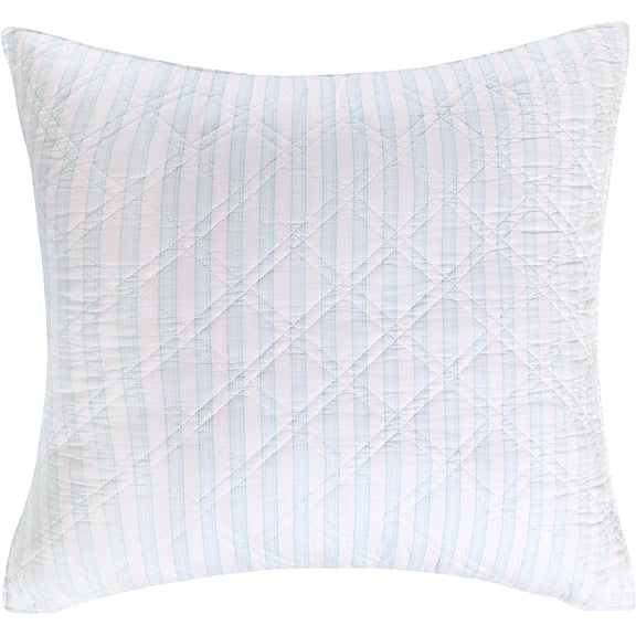 Levtex Home - Biscayne - Euro Shams Set of Two - (26x26in.), No insert - Coastal Stripe - Cotton Fabric