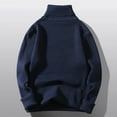 thumbnail image 4 of Yiliang Mens Turtleneck Cable Knit Sweater Fall and Winter Long Sleeve Warm and Thermal Top Clothes ,Navy,2XL, 4 of 5