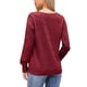 thumbnail image 3 of INSPIRAR CHIC Blusa de Mujer de Manga Larga con Cuello en V Ligera para Primavera Otoño Casual Túnica Tops XS Rojo Oscuro, 3 of 6