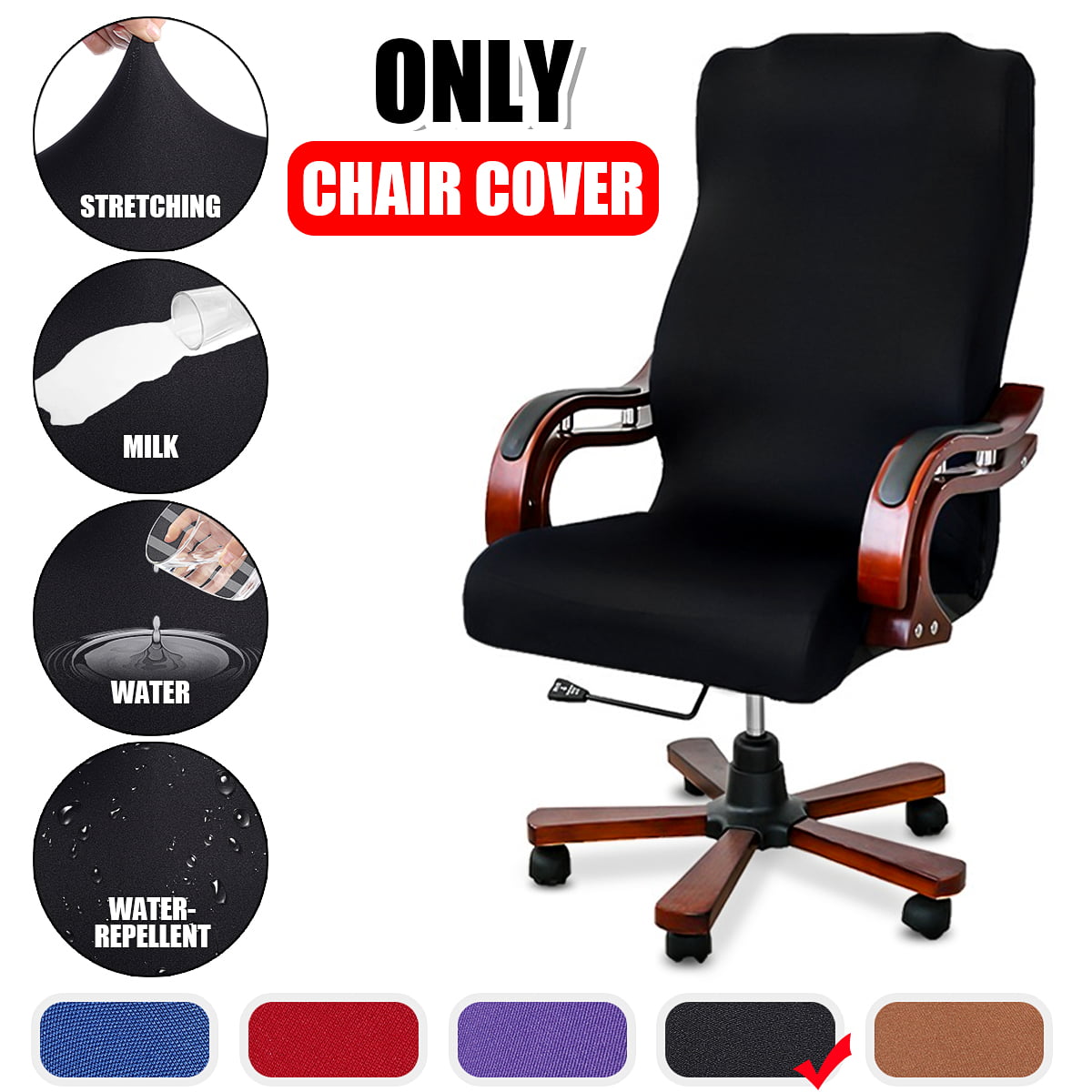 Spandex Swivel Computer Chair Cover Stretch Office Armchair Protector Seat Cover 