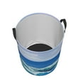 thumbnail image 5 of DouZhe Waterproof Collapsible Large Laundry Baskets, Ocean Sea Waves Prints Circular Hamper with Handles, 5 of 7