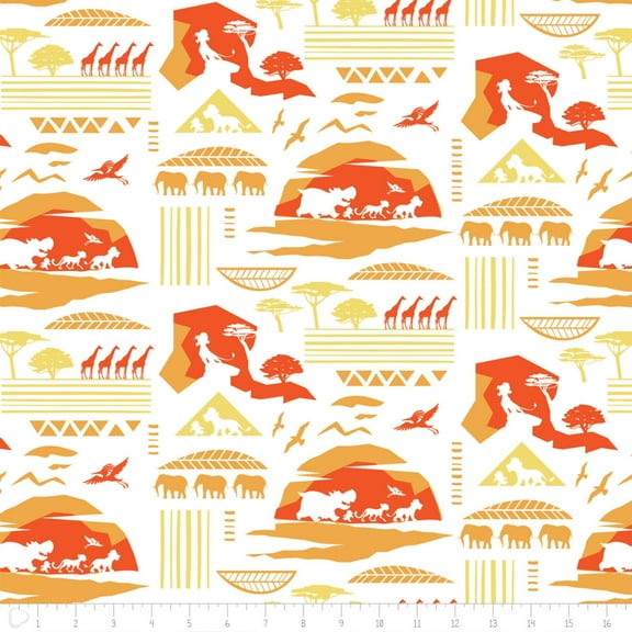 Disney The Lion Guard Savannah Orange 100% Cotton Fabric Sold by the Yard